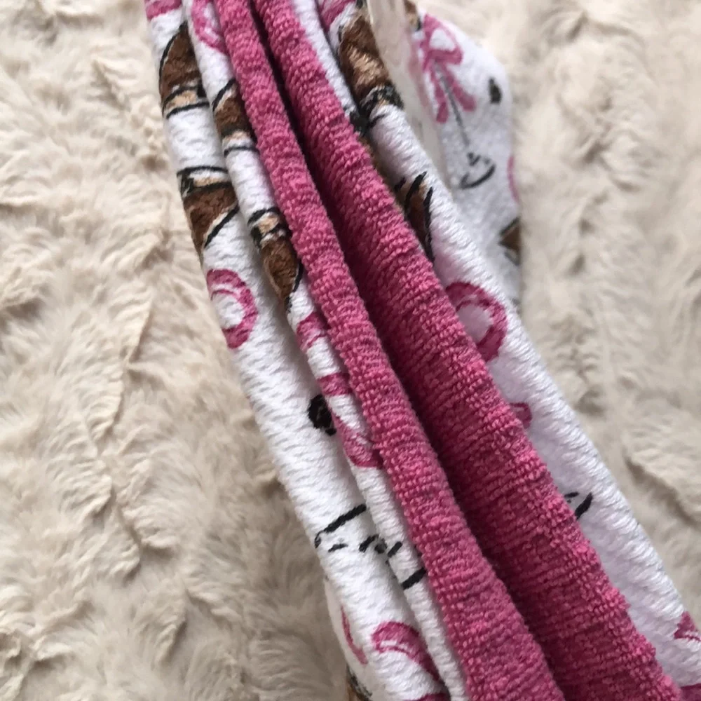 Kitchen Towels with Espresso Martini Glass and Bow Design